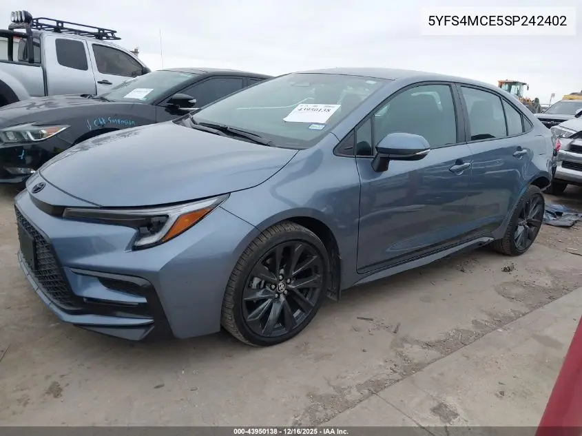 5YFS4MCE5SP242402 2025 Toyota Corolla Se