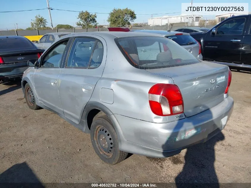 JTDBT1230Y0027563 2000 Toyota Echo