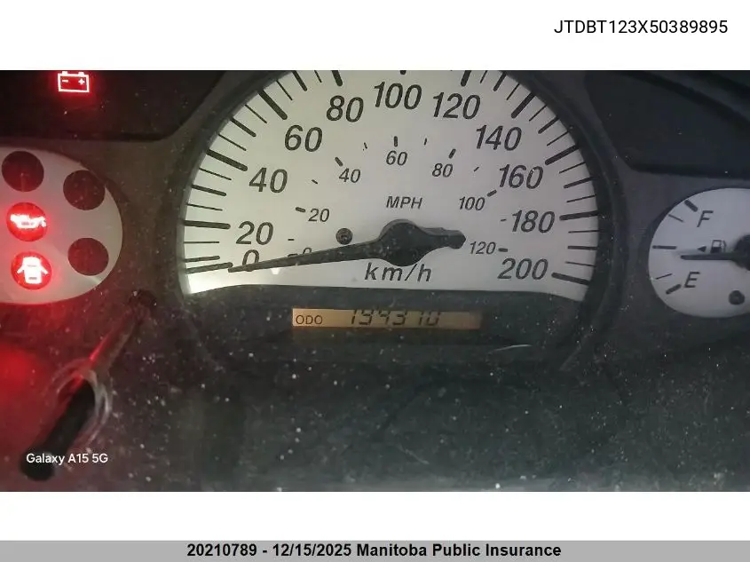 JTDBT123X50389895 2005 Toyota Echo
