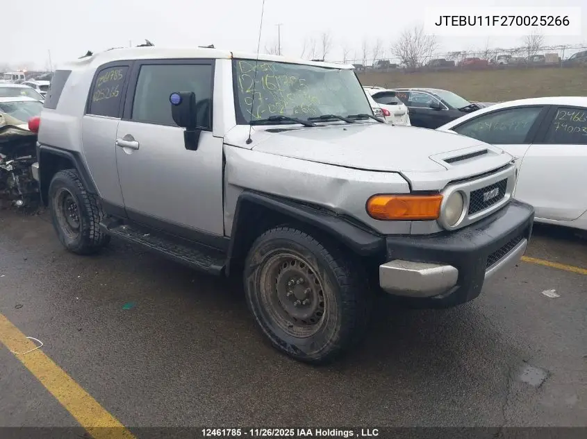 JTEBU11F270025266 2007 Toyota Fj Cruiser