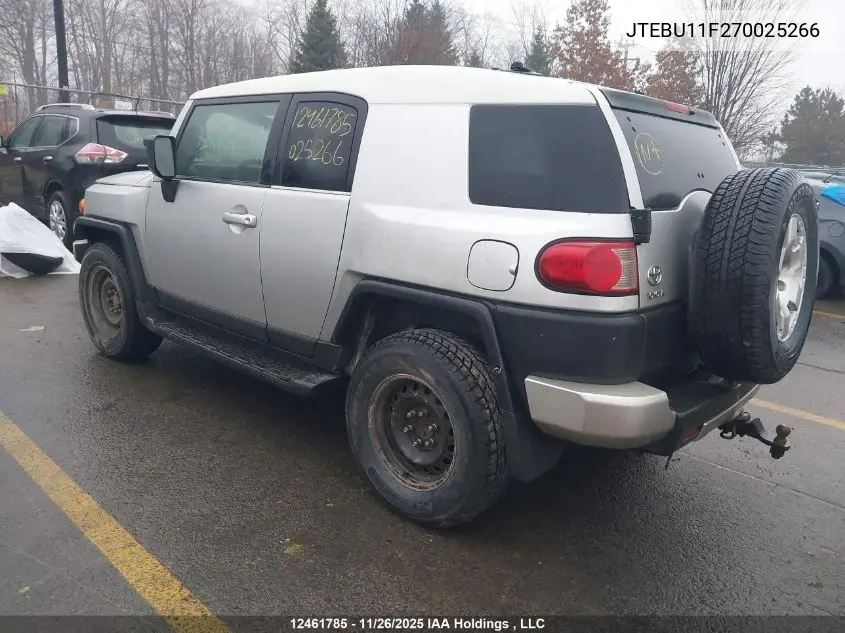 JTEBU11F270025266 2007 Toyota Fj Cruiser