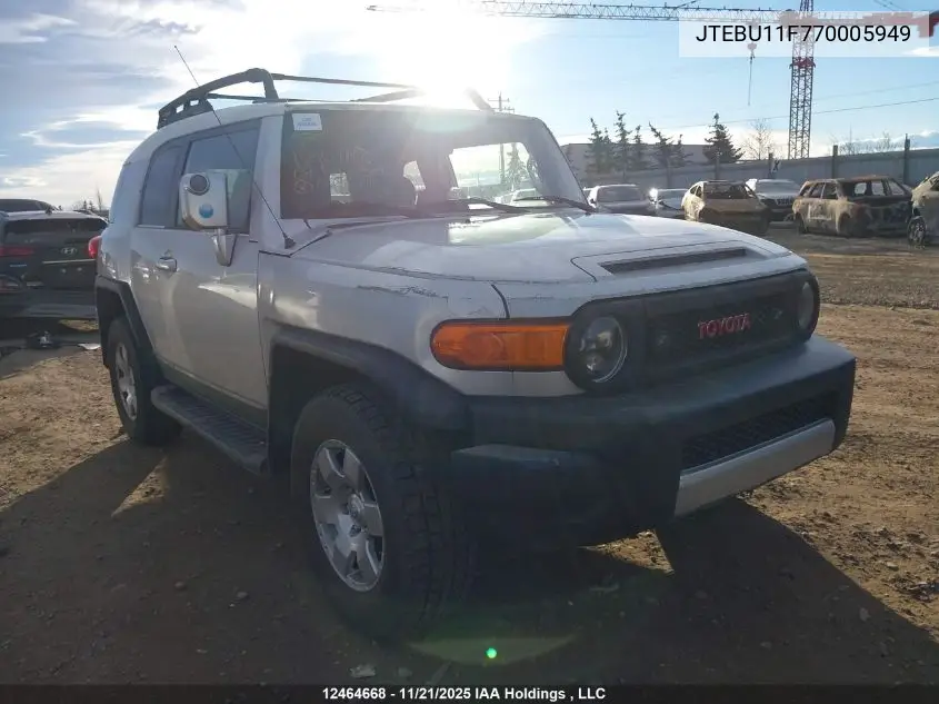 JTEBU11F770005949 2007 Toyota Fj Cruiser