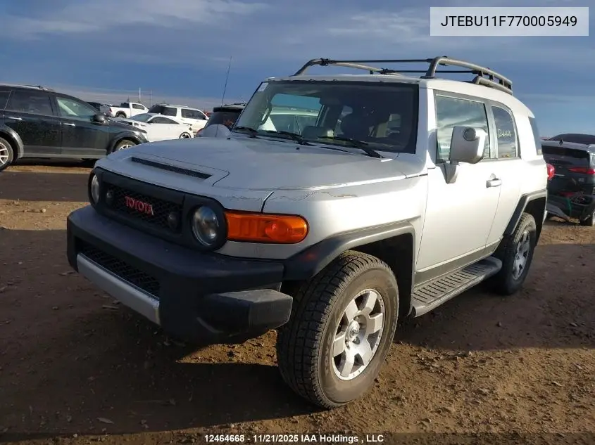 JTEBU11F770005949 2007 Toyota Fj Cruiser