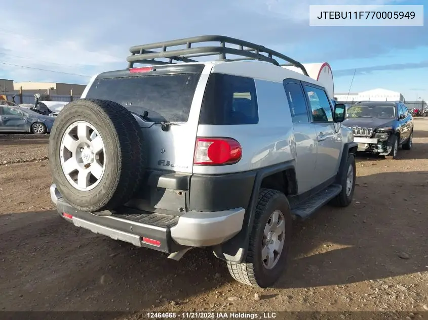 JTEBU11F770005949 2007 Toyota Fj Cruiser
