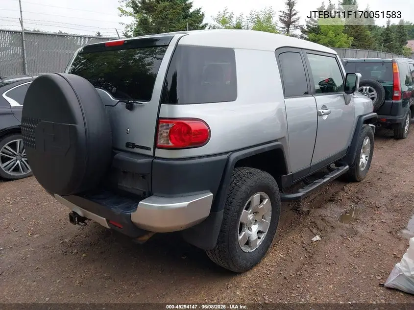 2007 Toyota Fj Cruiser VIN: JTEBU11F170051583 Lot: 45294147