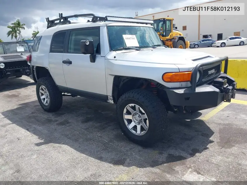 JTEBU11F58K012193 2008 Toyota Fj Cruiser