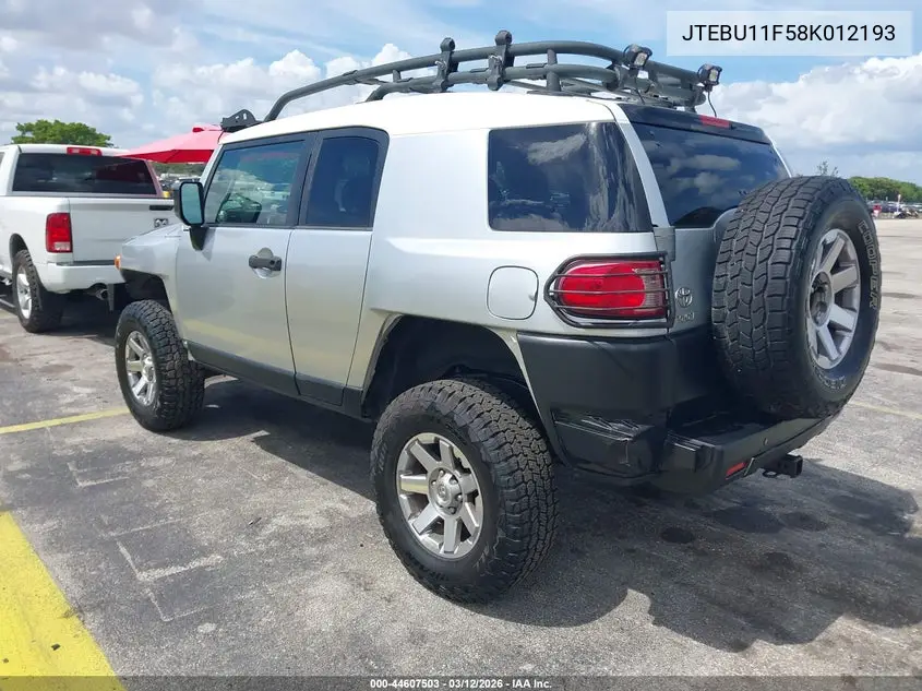 JTEBU11F58K012193 2008 Toyota Fj Cruiser