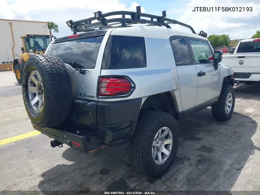 JTEBU11F58K012193 2008 Toyota Fj Cruiser