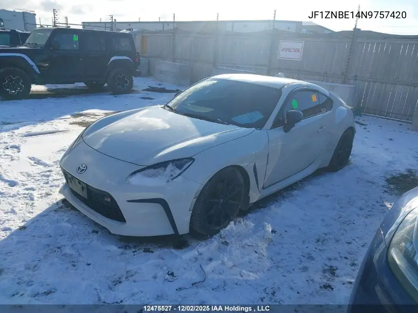 JF1ZNBE14N9757420 2022 Toyota Gr86 Premium