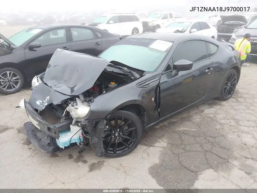 JF1ZNAA18J9700017 2018 Toyota 86