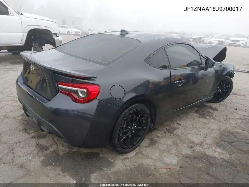 JF1ZNAA18J9700017 2018 Toyota 86