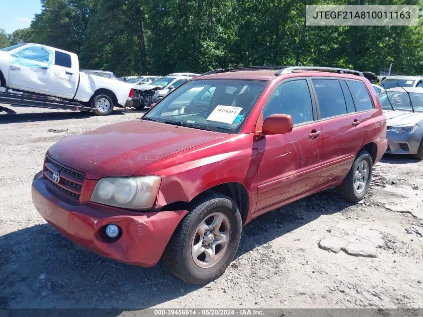 JTEGF21A810011163 2001 Toyota Highlander V6