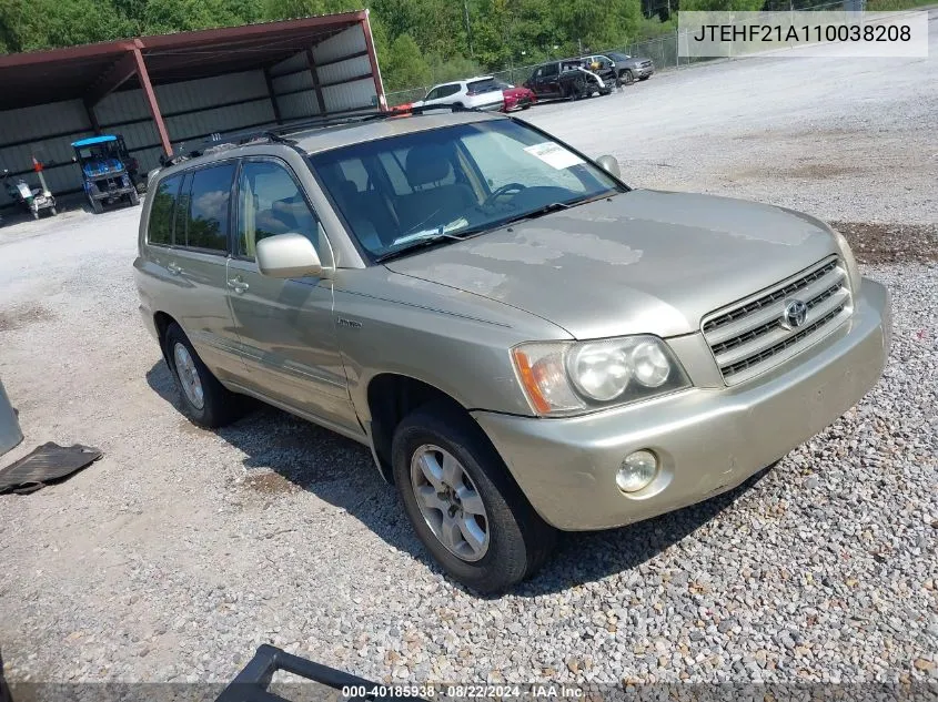 JTEHF21A110038208 2001 Toyota Highlander V6