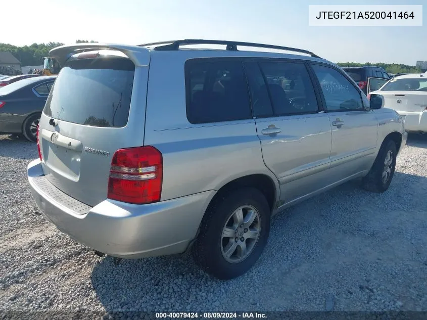 JTEGF21A520041464 2002 Toyota Highlander Limited V6