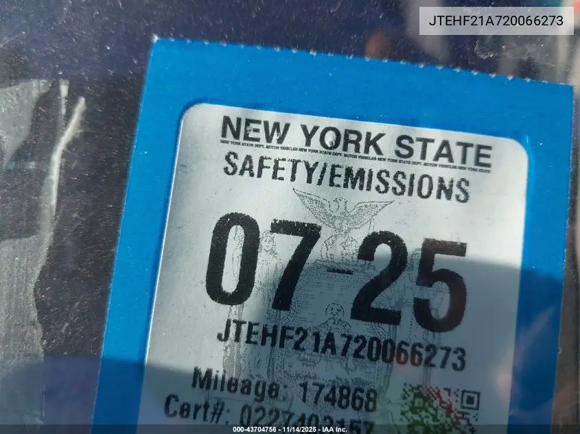 JTEHF21A720066273 2002 Toyota Highlander V6