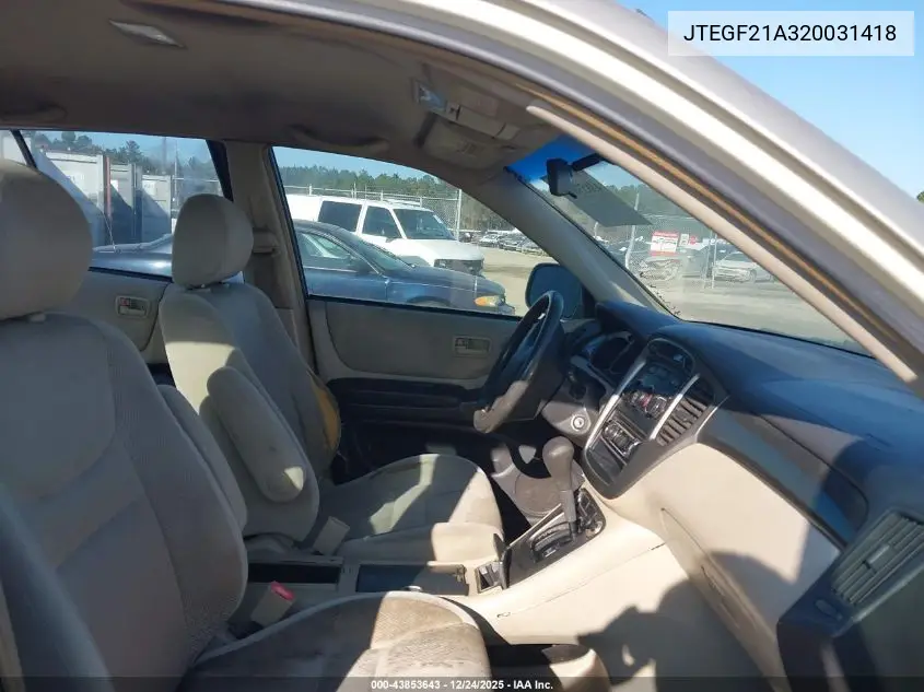 JTEGF21A320031418 2002 Toyota Highlander V6