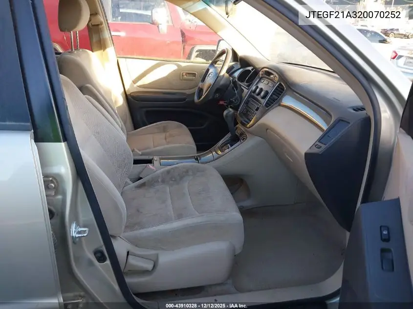 JTEGF21A320070252 2002 Toyota Highlander V6
