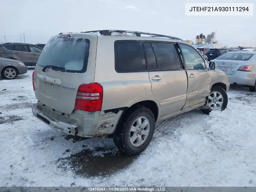 JTEHF21A930111294 2003 Toyota Highlander Limited