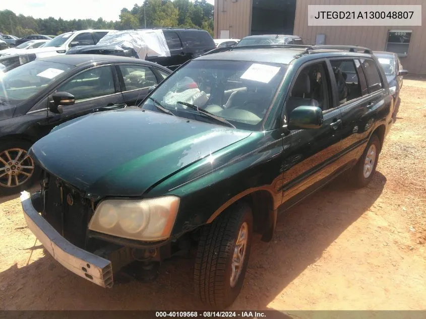 JTEGD21A130048807 2003 Toyota Highlander