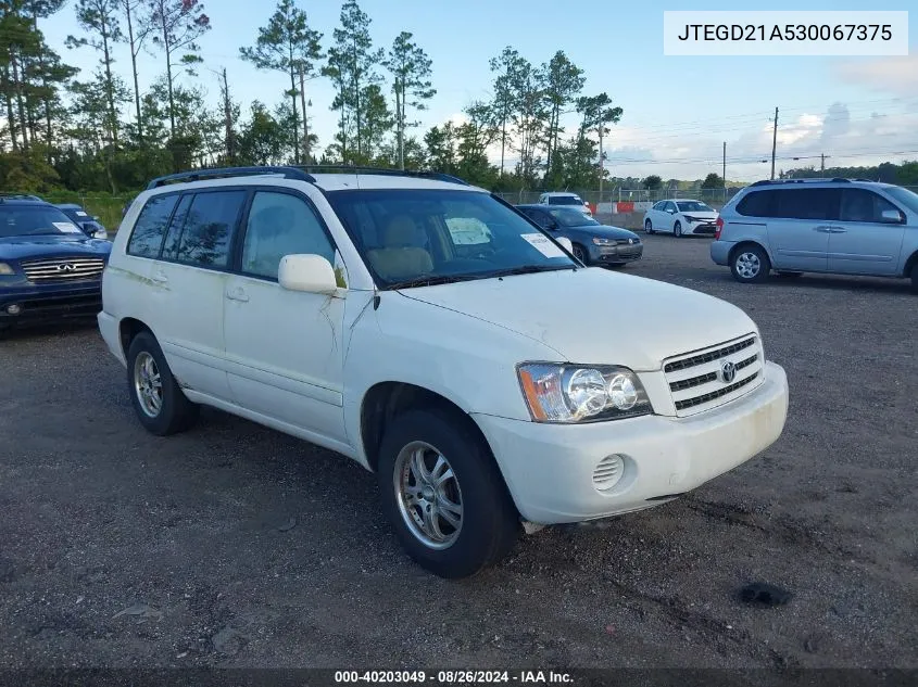 JTEGD21A530067375 2003 Toyota Highlander