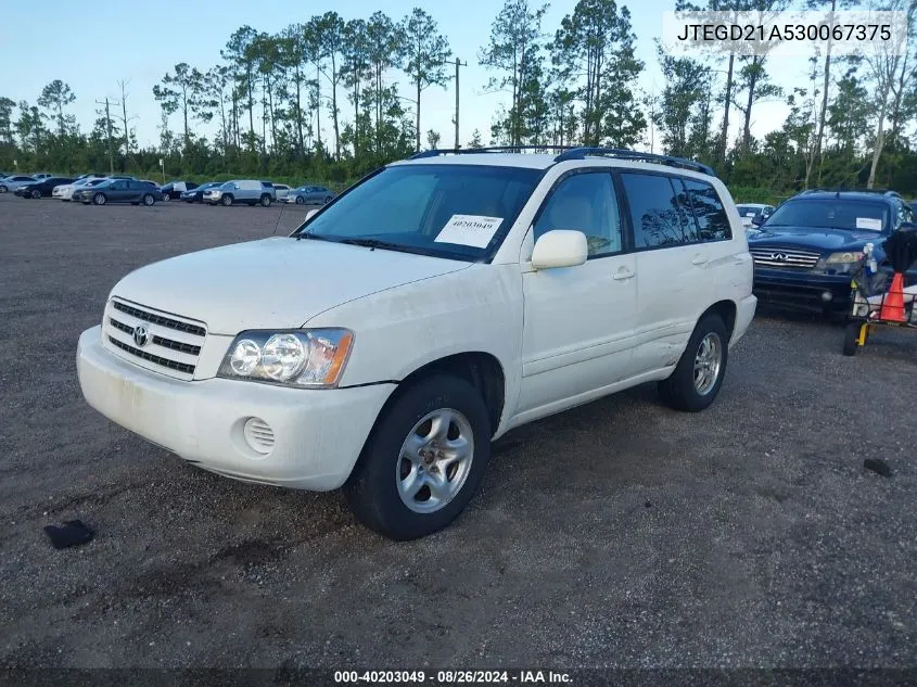 JTEGD21A530067375 2003 Toyota Highlander