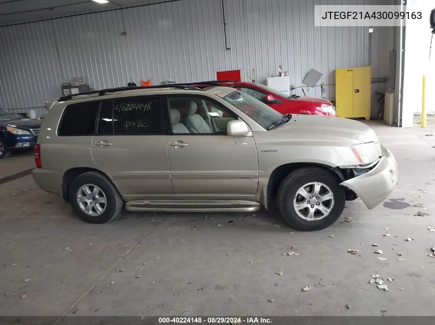 JTEGF21A430099163 2003 Toyota Highlander Limited V6