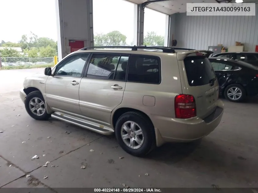 JTEGF21A430099163 2003 Toyota Highlander Limited V6