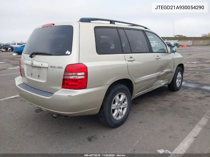 JTEGD21A930054290 2003 Toyota Highlander