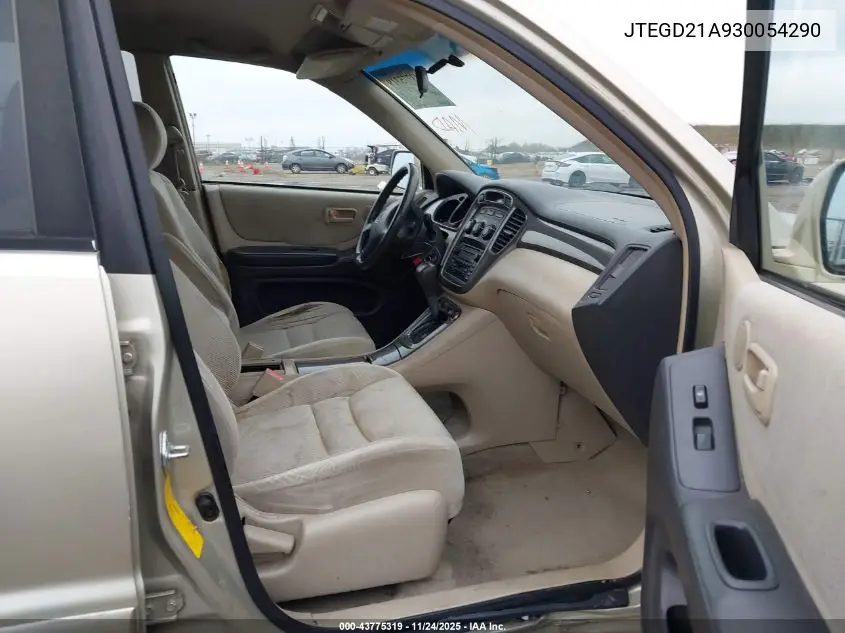 JTEGD21A930054290 2003 Toyota Highlander