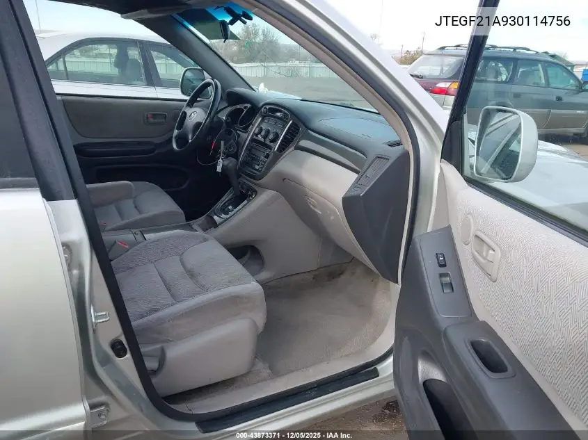 JTEGF21A930114756 2003 Toyota Highlander V6