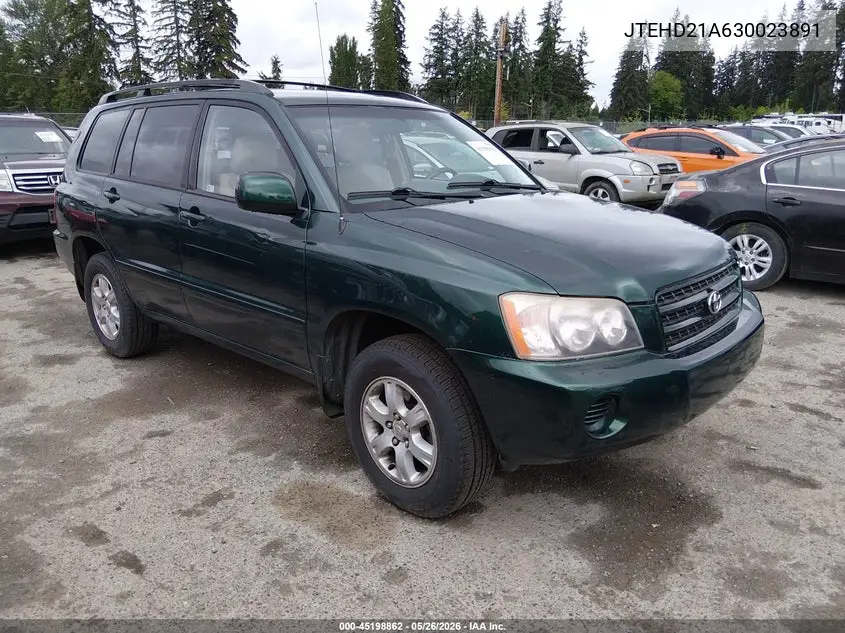 JTEHD21A630023891 2003 Toyota Highlander