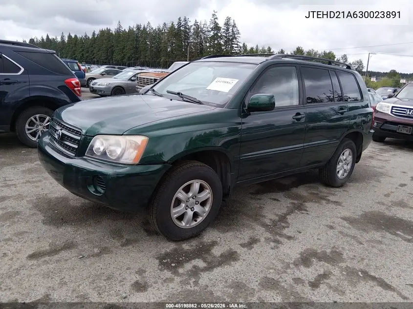 JTEHD21A630023891 2003 Toyota Highlander