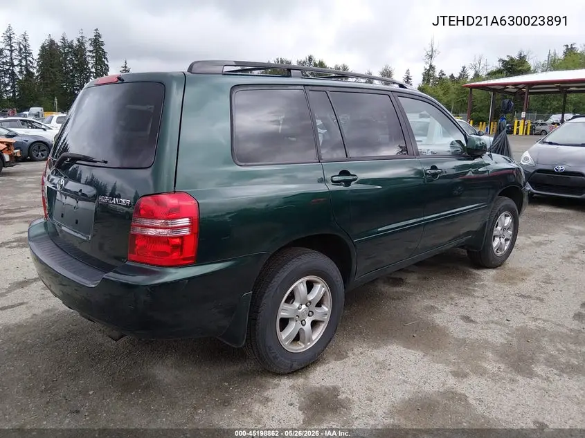 JTEHD21A630023891 2003 Toyota Highlander