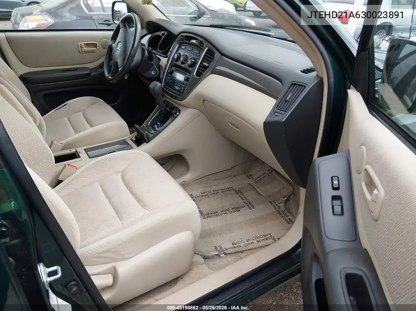 JTEHD21A630023891 2003 Toyota Highlander