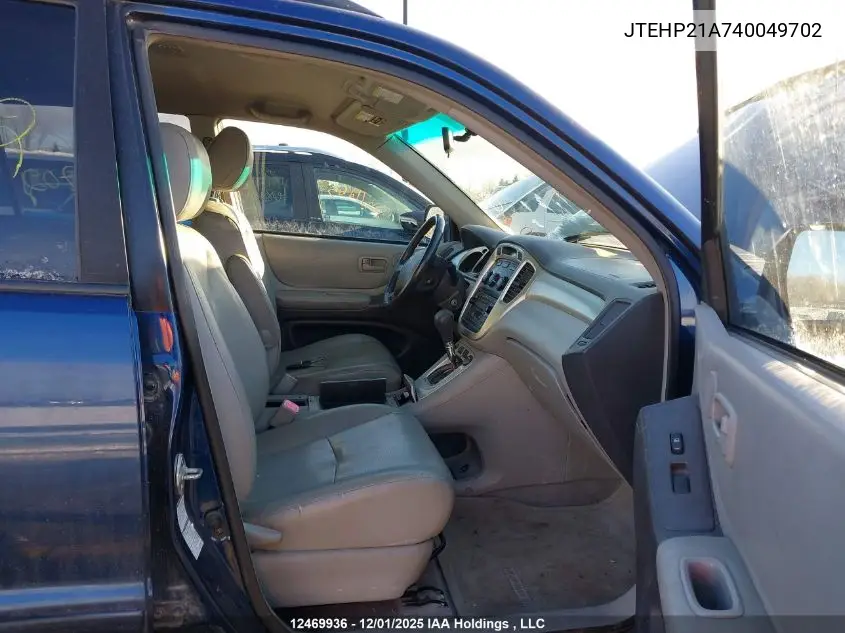 JTEHP21A740049702 2004 Toyota Highlander