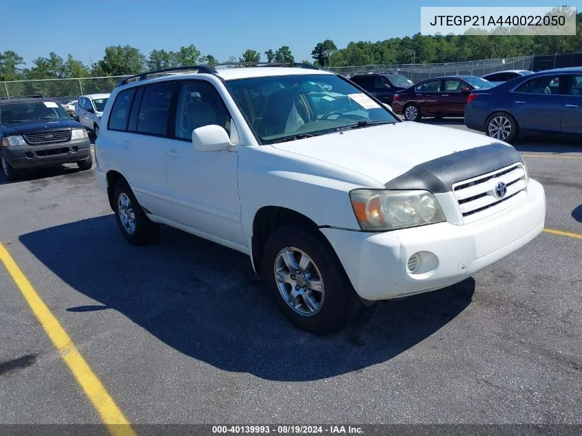 JTEGP21A440022050 2004 Toyota Highlander V6