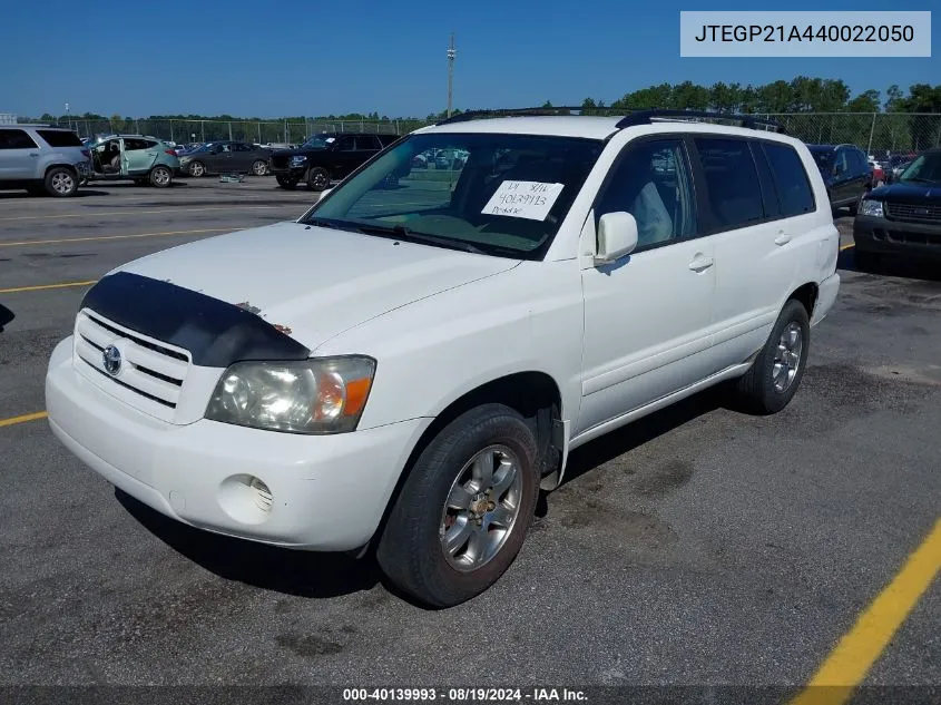 JTEGP21A440022050 2004 Toyota Highlander V6