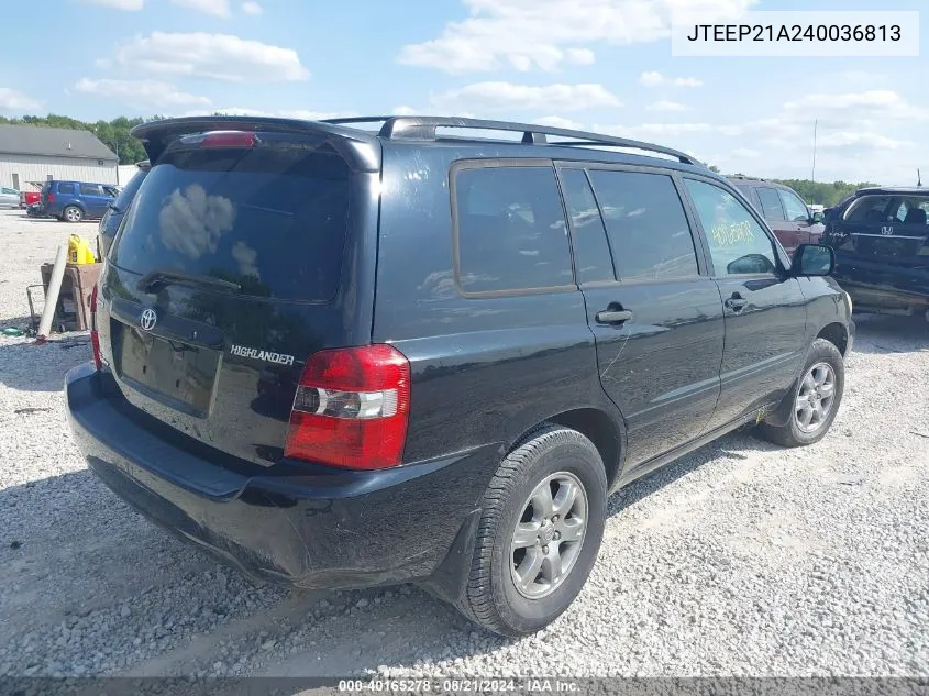 JTEEP21A240036813 2004 Toyota Highlander Limited V6/V6