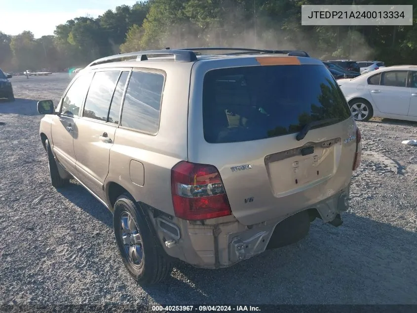 JTEDP21A240013334 2004 Toyota Highlander V6