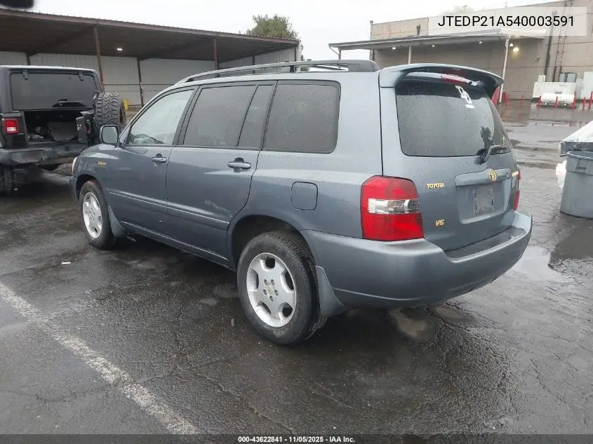 JTEDP21A540003591 2004 Toyota Highlander Limited V6