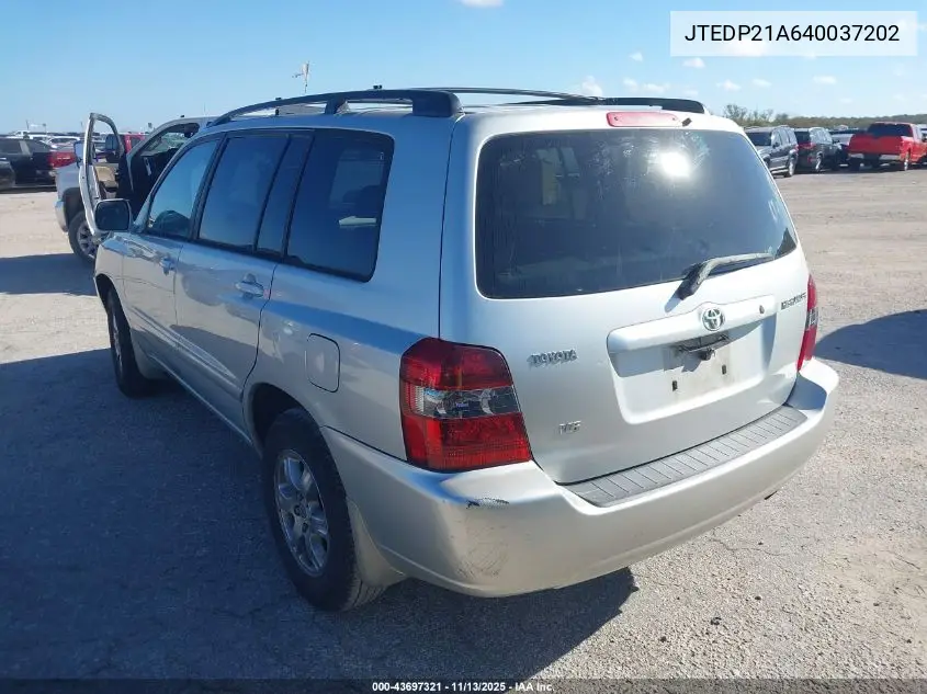 JTEDP21A640037202 2004 Toyota Highlander V6