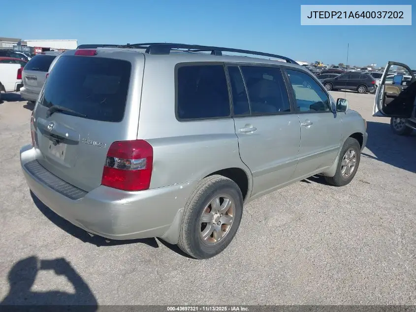 JTEDP21A640037202 2004 Toyota Highlander V6