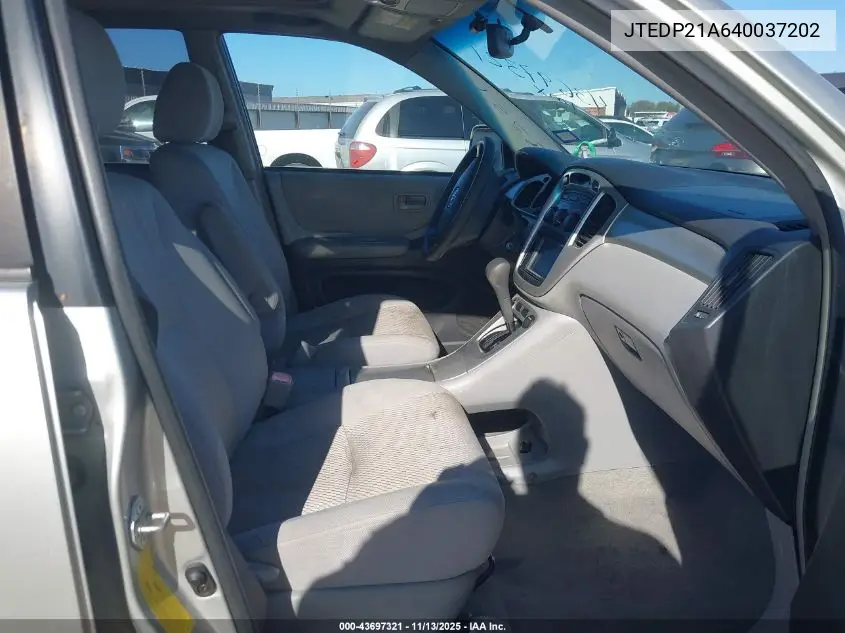 JTEDP21A640037202 2004 Toyota Highlander V6
