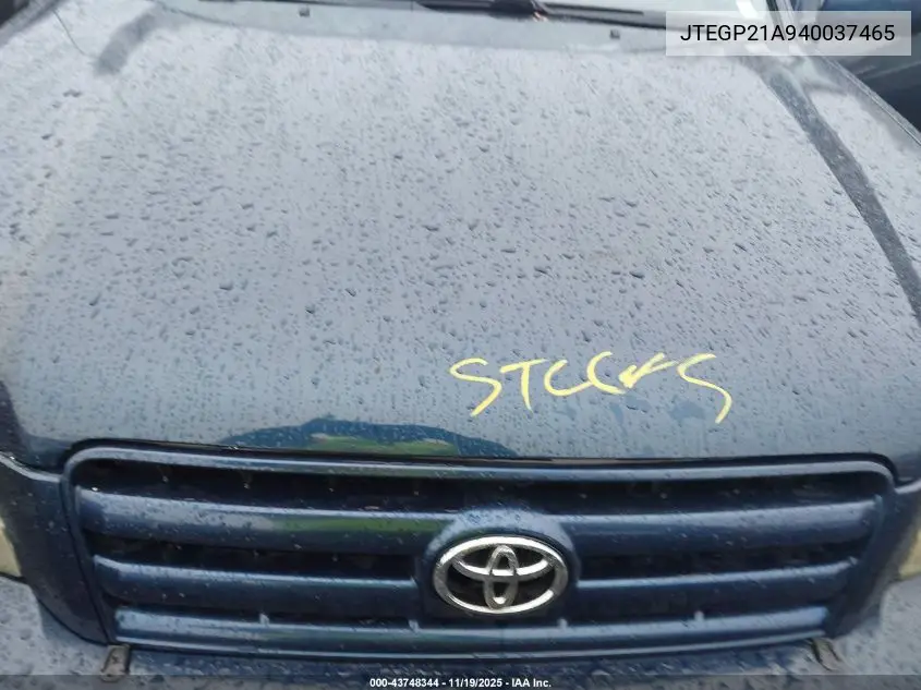 JTEGP21A940037465 2004 Toyota Highlander V6