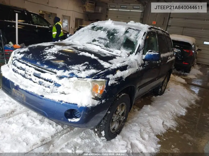 JTEEP21A840044611 2004 Toyota Highlander V6