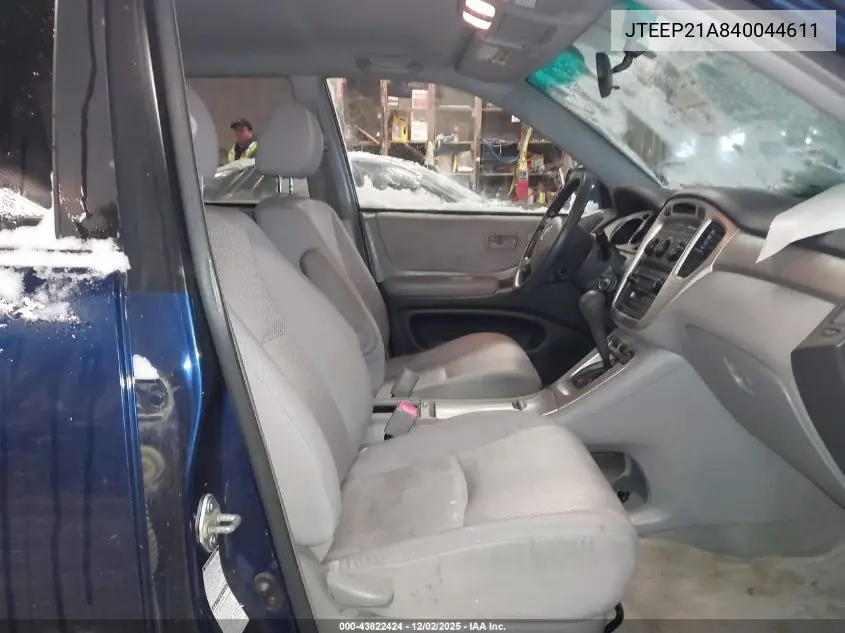 JTEEP21A840044611 2004 Toyota Highlander V6