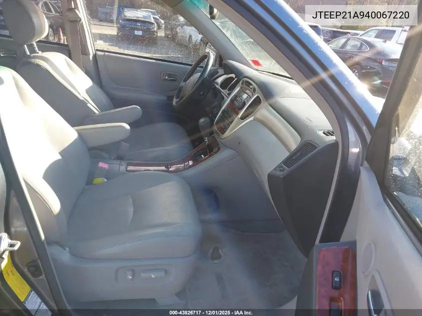JTEEP21A940067220 2004 Toyota Highlander Limited V6