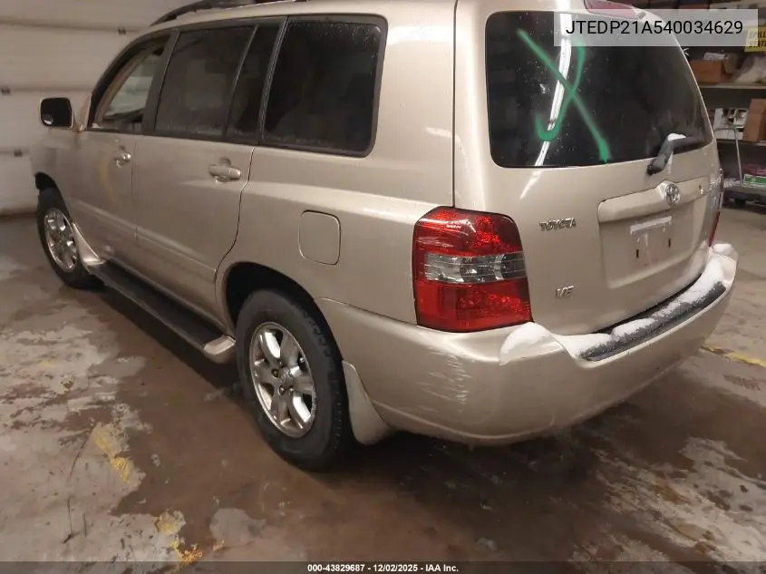 JTEDP21A540034629 2004 Toyota Highlander V6