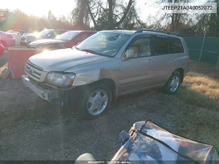JTEEP21A040052072 2004 Toyota Highlander Limited V6