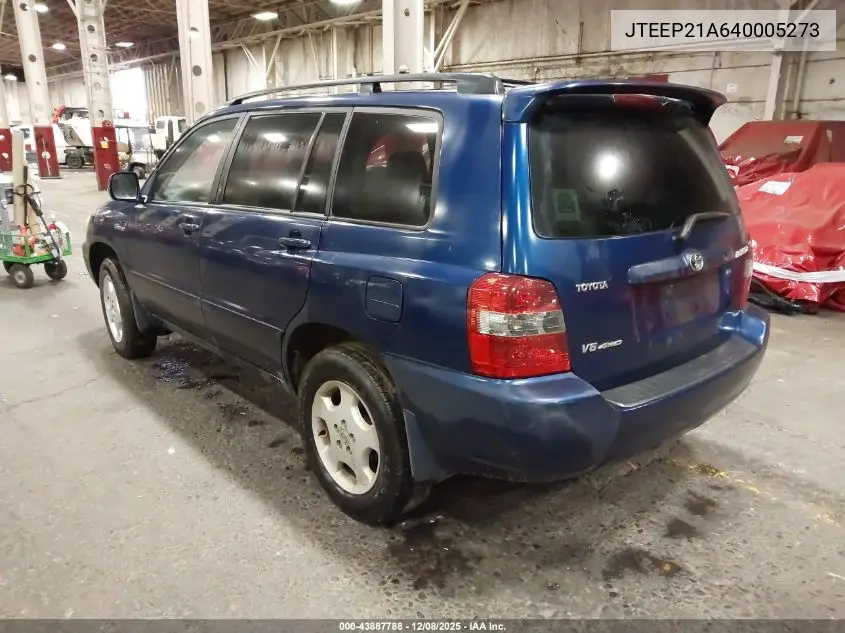 JTEEP21A640005273 2004 Toyota Highlander Limited V6